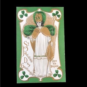 Antique Embossed St Patrick’s Day Postcard Erin Go Bragh